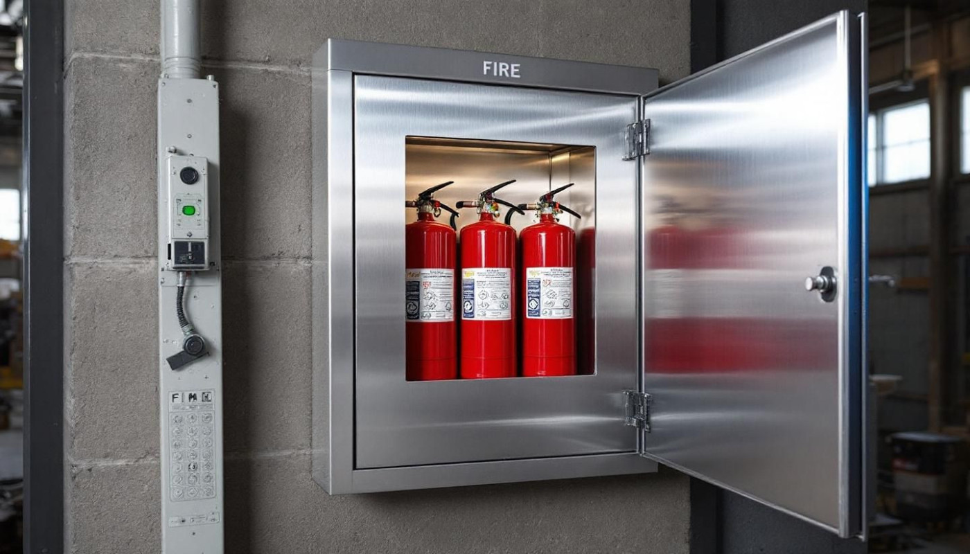 Optimale Platzierung und Wartung von wandmontierten Feuerlöscherschränken